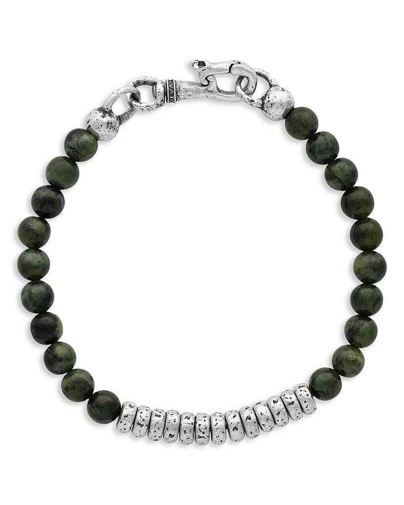 商品John Varvatos|Sterling Silver Simit Jade Beaded Bracelet,价格¥5367,第1张图片详细描述