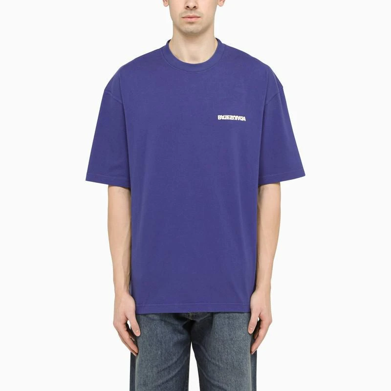 商品Balenciaga|Balenciaga Indigo t-shirt with contrasting logo,价格¥3752,第1张图片