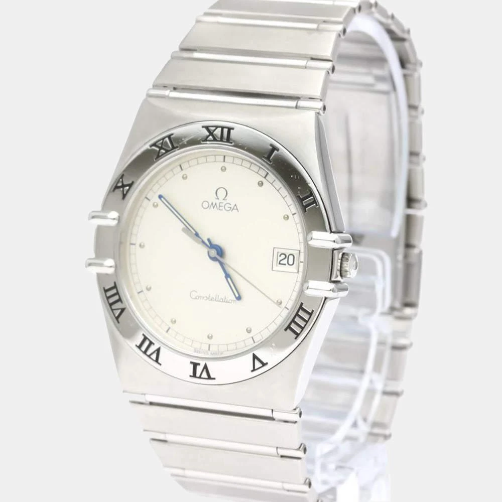 商品[二手商品] Omega|Omega Silver Stainless Steel Constellation 396.1070 Quartz Men's Wristwatch 33 mm,价格¥4949,第1张图片