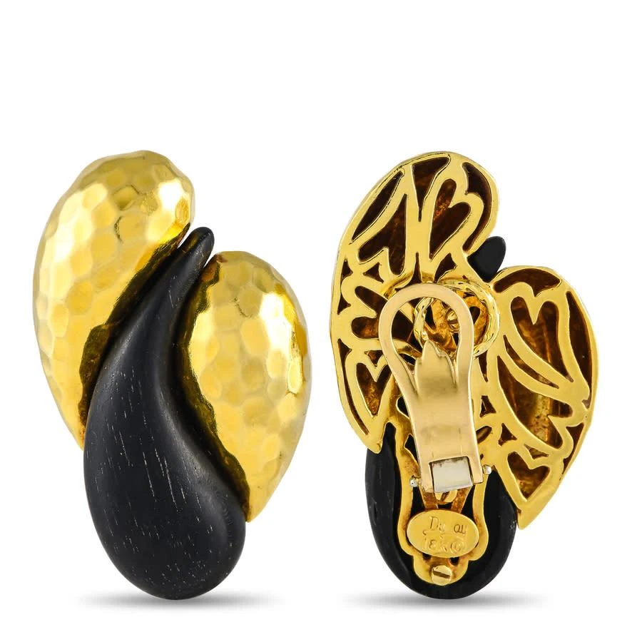 商品[二手商品] Henry Dunay|Pre-Owned Henry Dunay 18K Yellow Gold Ebony Clip On Earrings,价格¥32399,第2张图片详细描述