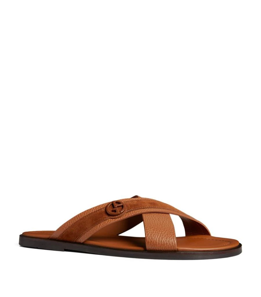 商品Giorgio Armani|Leather Logo Sandals,价格¥4455,第4张图片详细描述