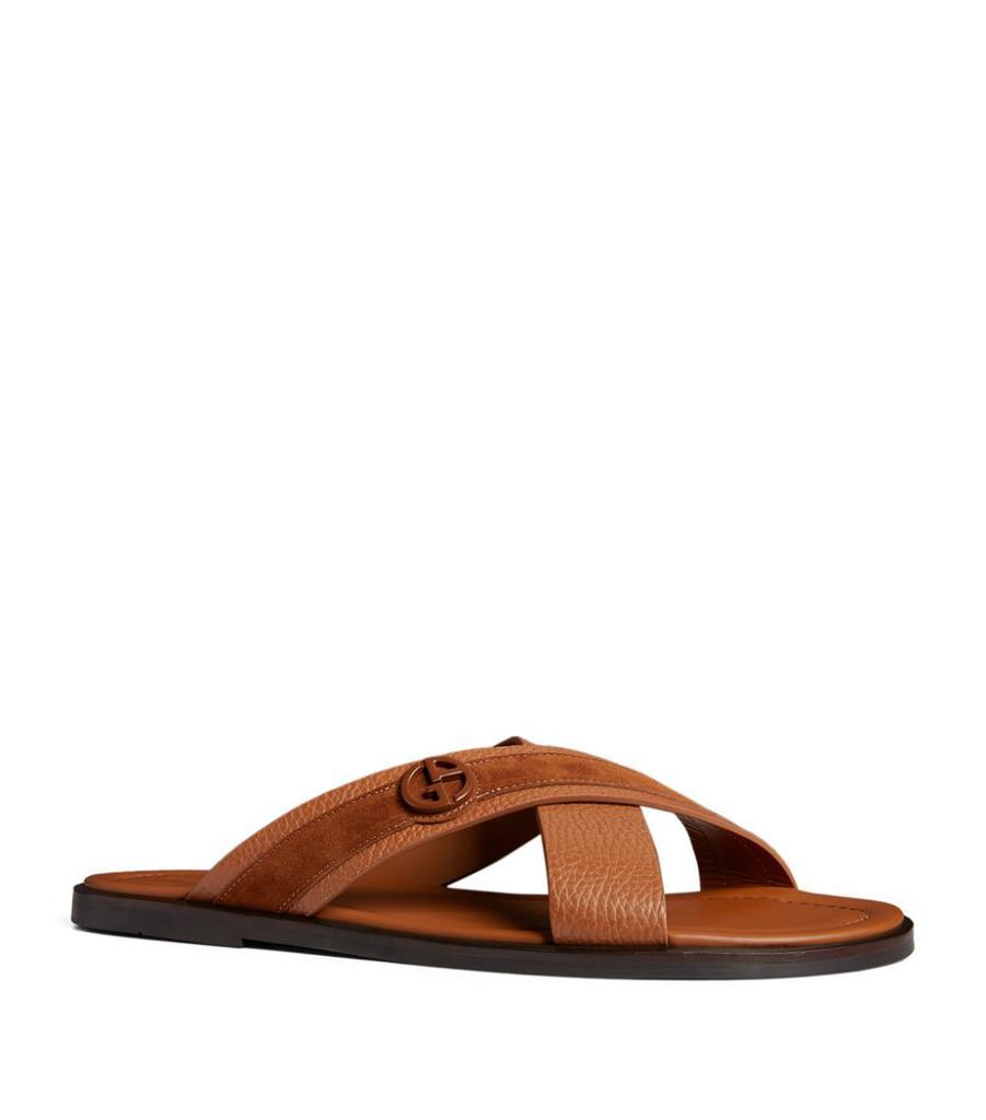 商品Giorgio Armani|Leather Logo Sandals,价格¥3850,第6张图片详细描述