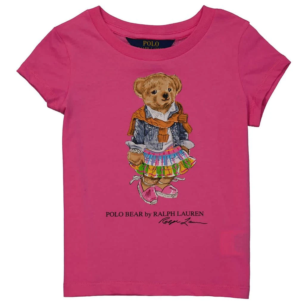 商品Ralph Lauren|Polo Ralph Lauren Kids Polo Bear Pink Cotton T-shirt, Size 3/3T,价格¥141,第1张图片