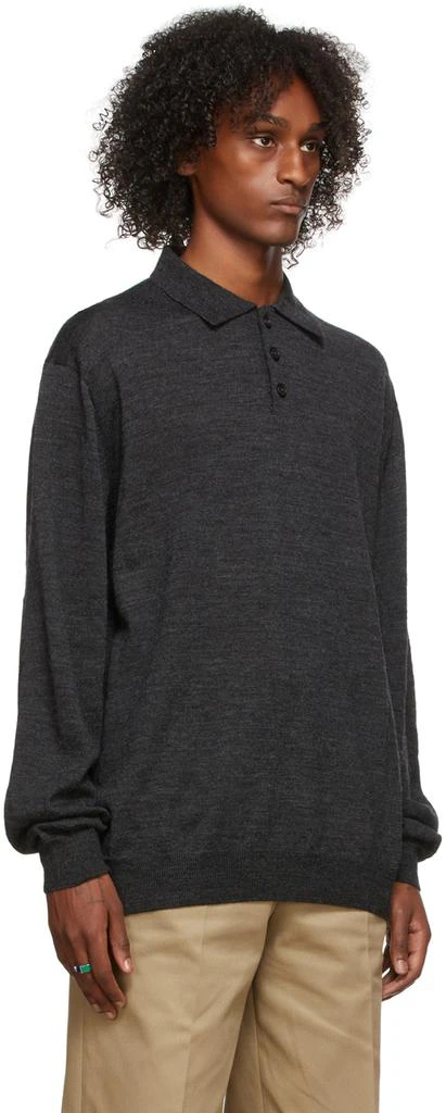 商品MAISON MARGIELA|Grey Wool Suede Elbow Patch Polo,价格¥3056,第2张图片详细描述