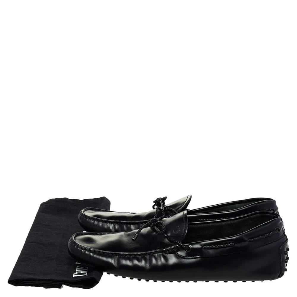 Tod's Black Leather Bow Slip-On Loafers Size 44 商品