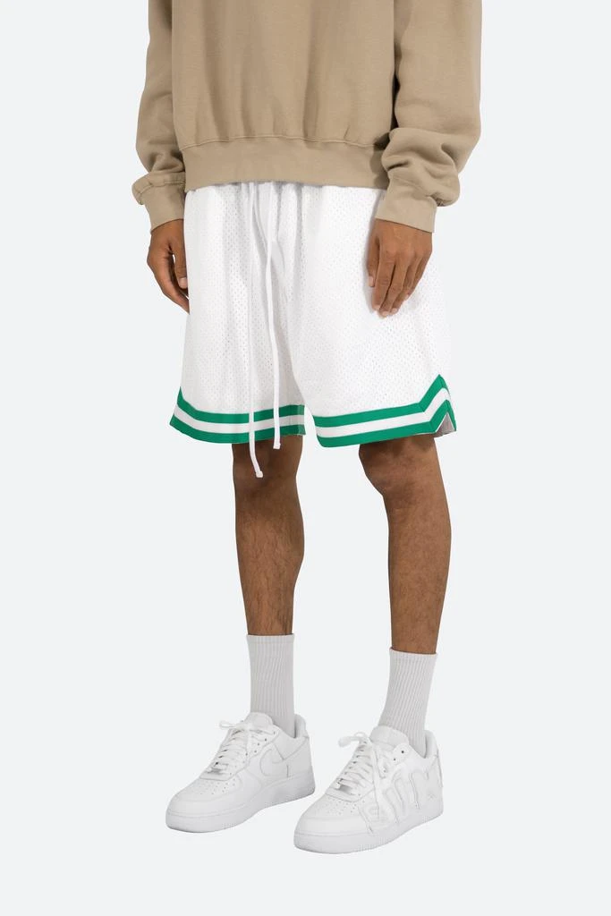 商品MNML|Basic Basketball Shorts - White/Green,价格¥136,第3张图片详细描述