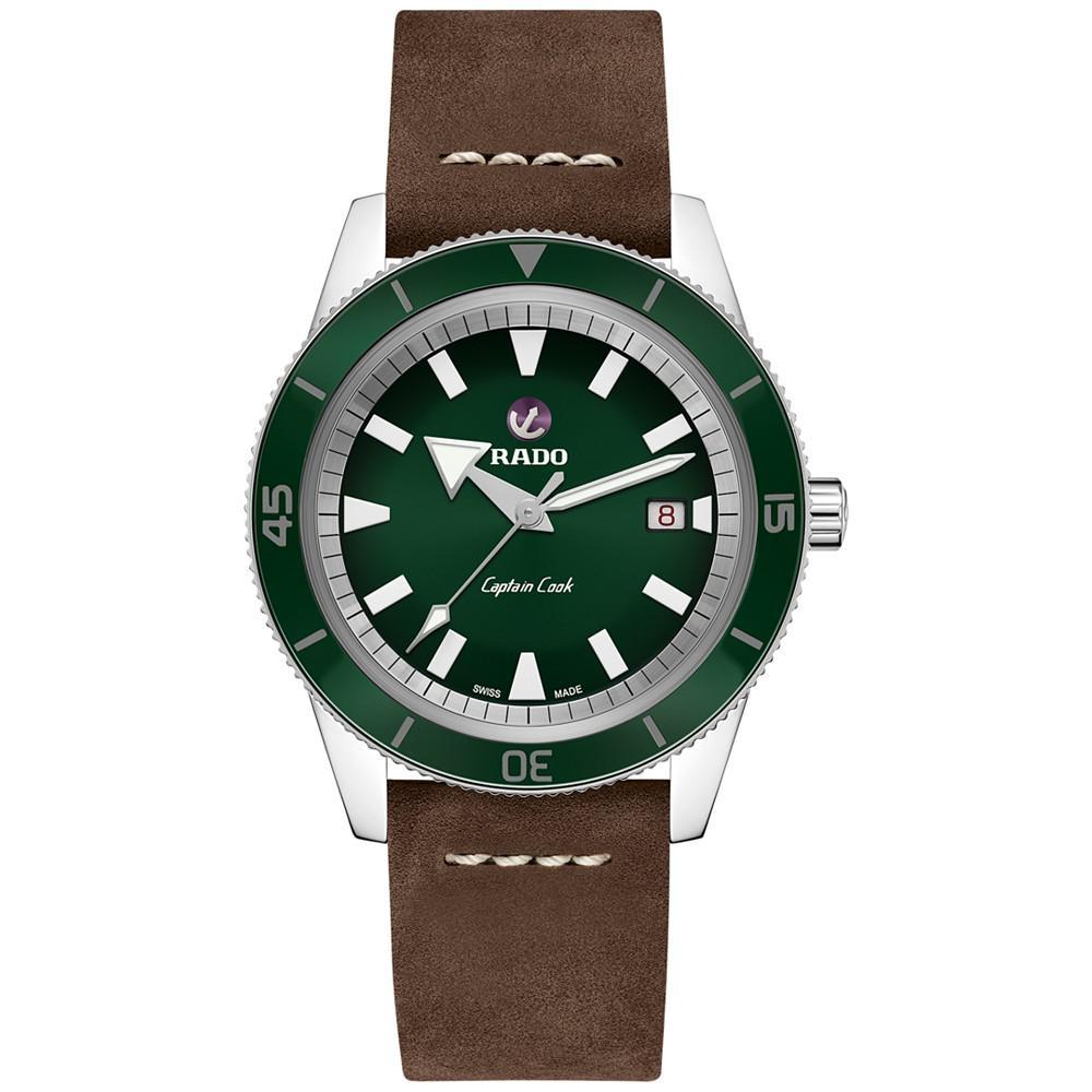 商品Rado|Men's Swiss Automatic Tradition Brown Leather Strap Watch 42mm,价格¥14854,第1张图片