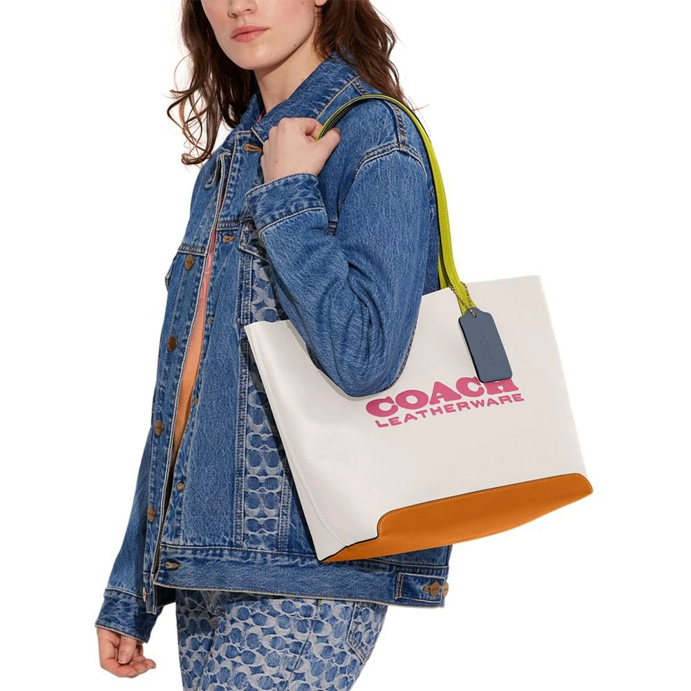 Colorblock Leather Kia Tote 商品