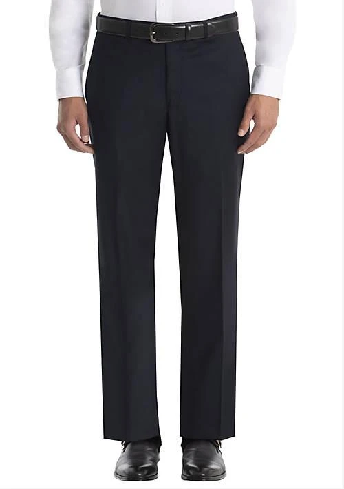 商品Ralph Lauren|Ralph Lauren Solid Navy Wool Straight Suit Separate Pants,价格¥525,第1张图片