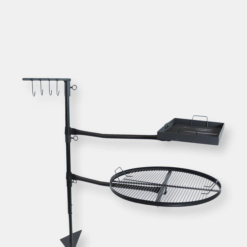 商品Sunnydaze Decor|Sunnydaze Steel Fire Pit Cooking Grill Swivel Set with Stand/Ground Stake,价格¥1140,第1张图片