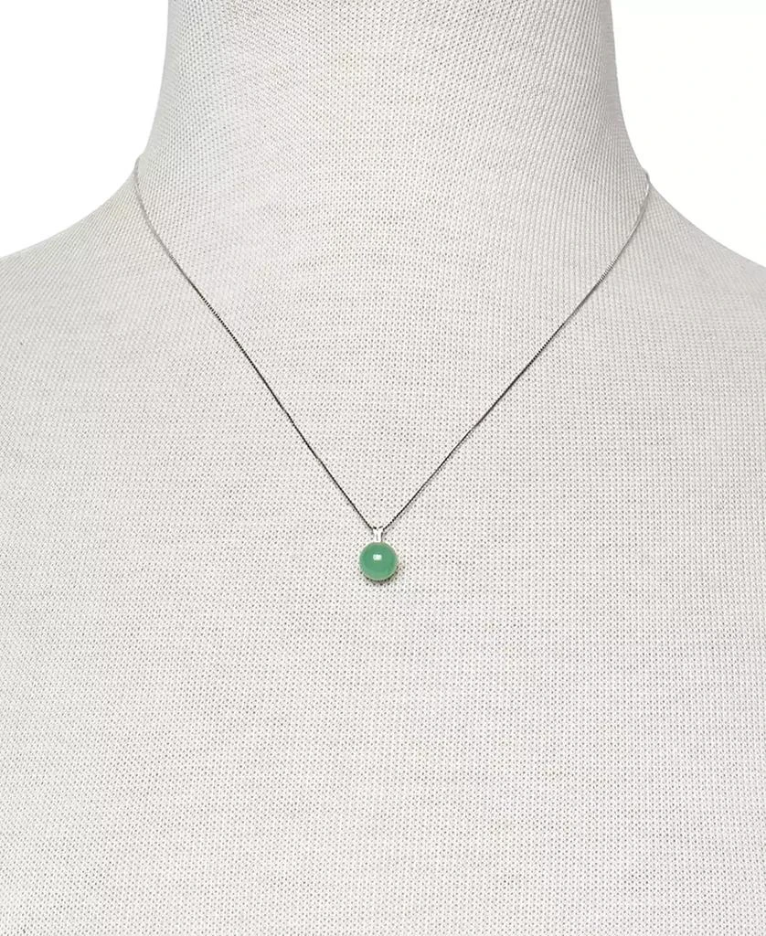 商品Macy's|2-Pc. Set Dyed Jade Pendant Necklace and Stud Earrings in Sterling Silver (Also Available in Milky Aquamarine or Rose Quartz),价格¥281,第3张图片详细描述