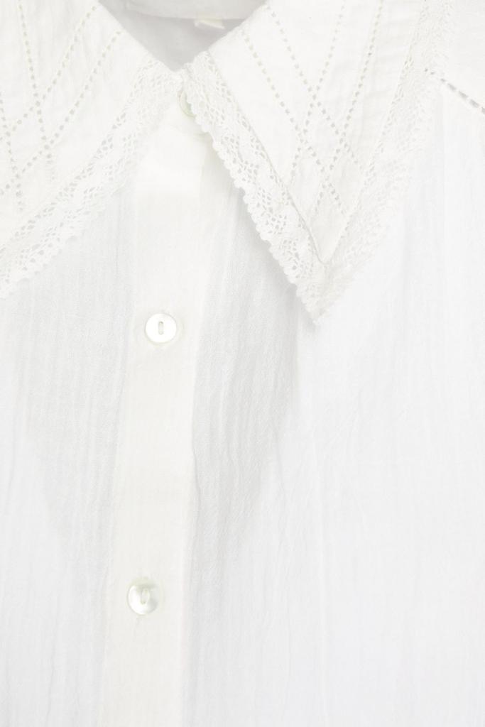 Lace-trimmed cotton-gauze top商品第4张图片规格展示