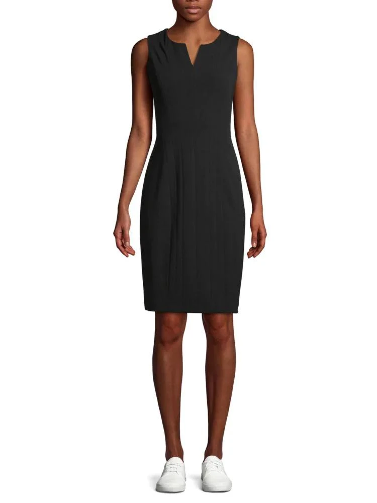 商品Calvin Klein|Split-Neck Sheath Dress,价格¥317,第1张图片