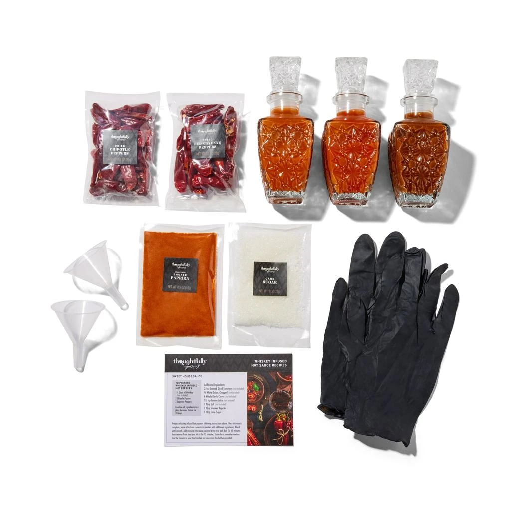 商品Thoughtfully|Gourmet, Make Your Own Whiskey Infused Hot Sauce DIY Gift Set (Contains NO Alcohol),价格¥357,第3张图片详细描述