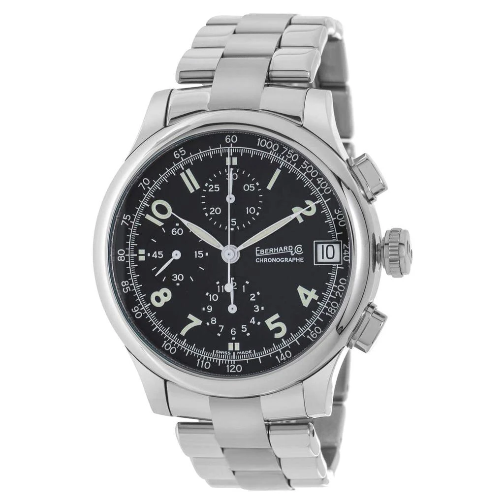 商品Eberhard & Co|Eberhard & Co. Men's Watch Traversetolo Automatic Chronograph - Black Dial SS Bracelet | 31051.3,价格¥10193,第1张图片