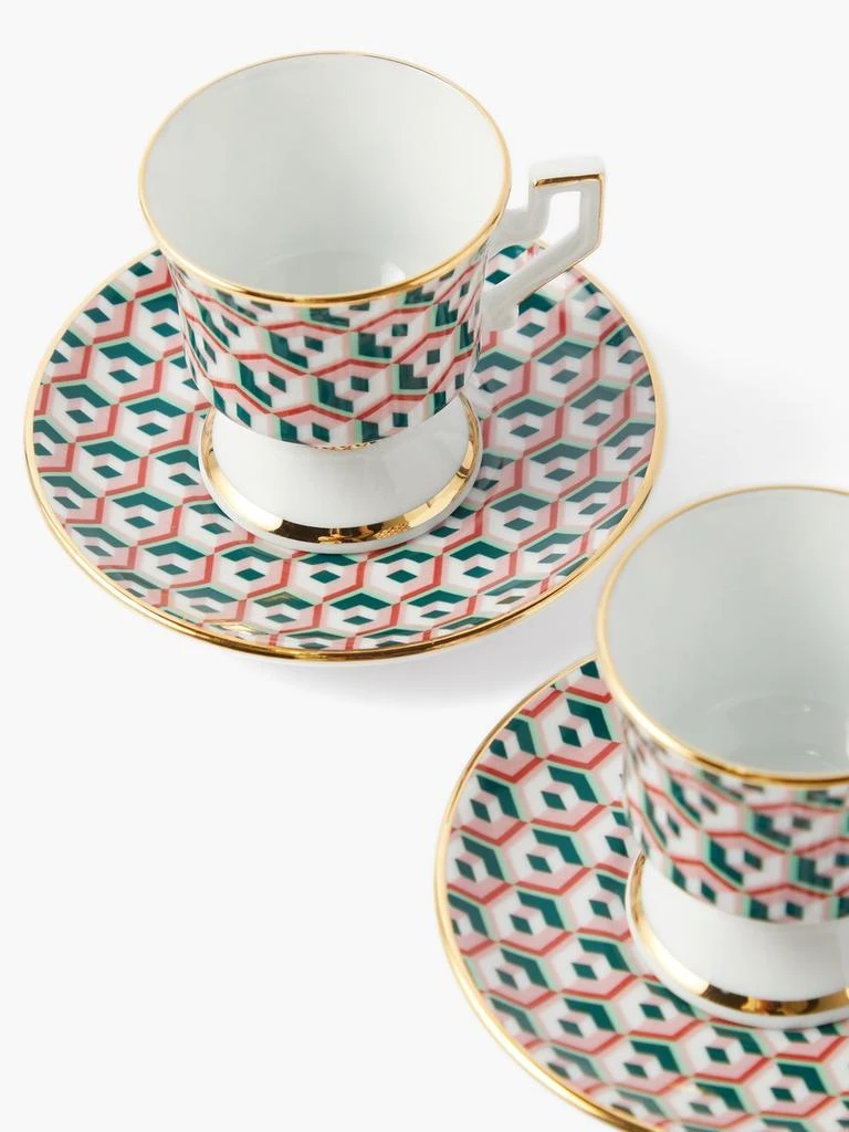 商品LA DOUBLE J|Set of two Cubi-print porcelain espresso cups,价格¥834,第4张图片详细描述