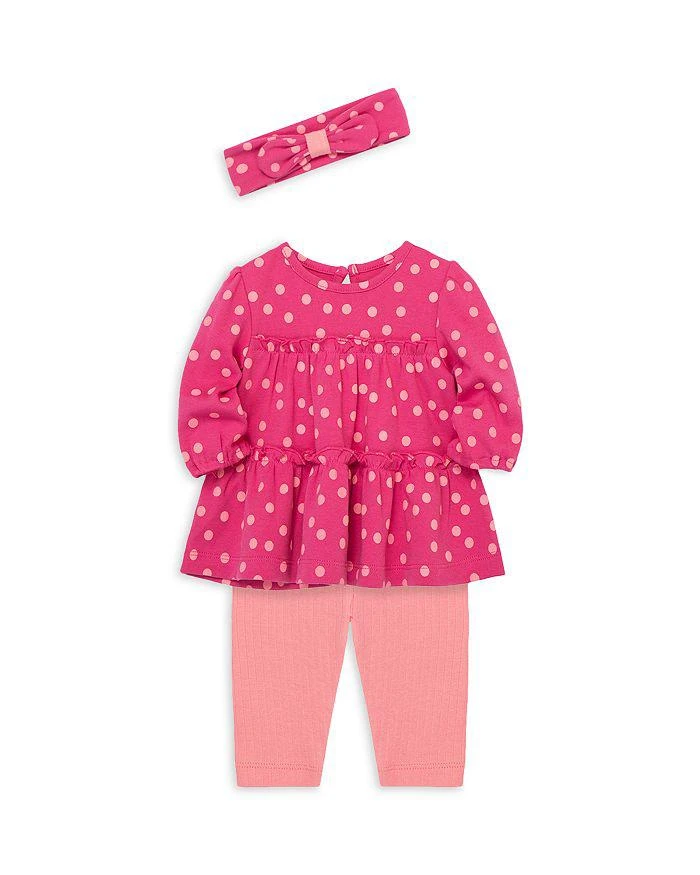 商品Little Me|Girls' Fun Dots Cotton Headband, Tunic, & Leggings Set - Baby,价格¥157,第3张图片详细描述