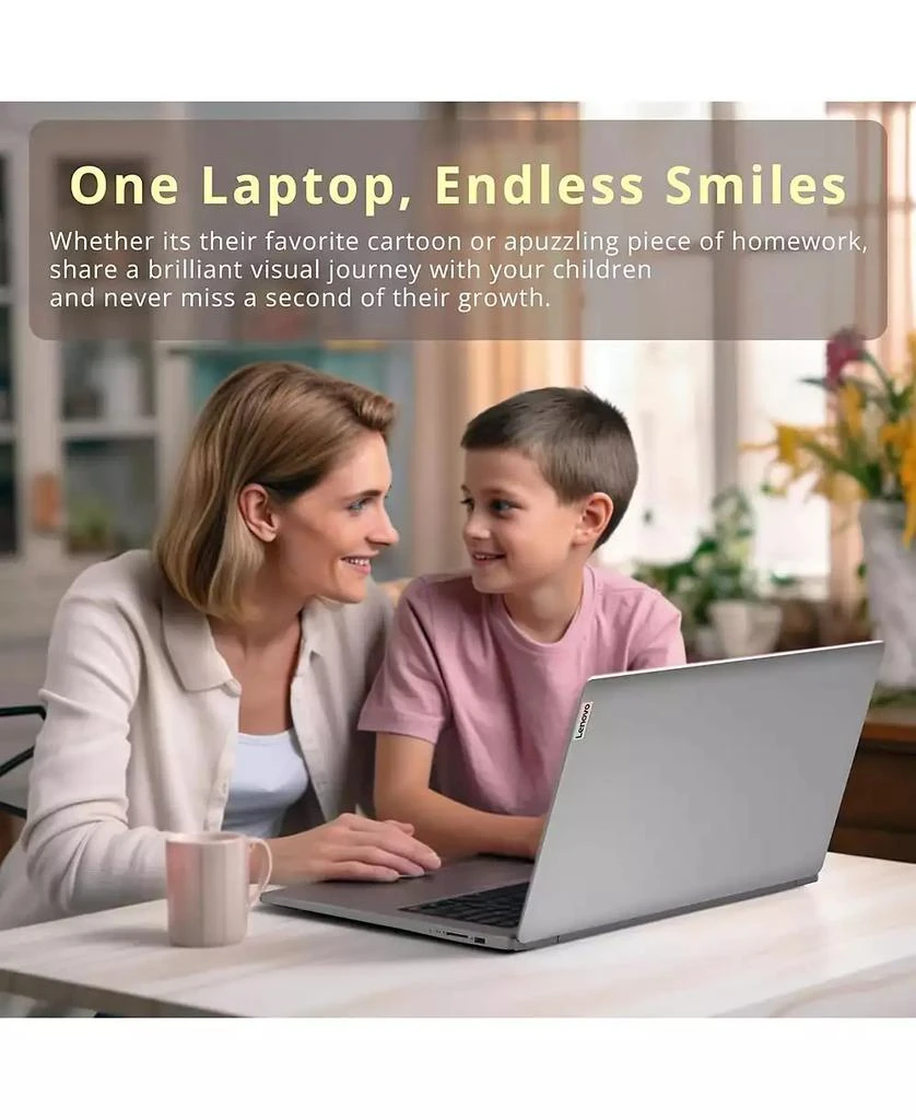 商品Lenovo|IdeaPad 1 15.6" Daily Traditional Laptop Intel Core i3 1215U 8GB RAM Intel UHD Graphics 256GB SSD Storage Windows 11 Home FHD 60Hz,价格¥2595,第2张图片详细描述