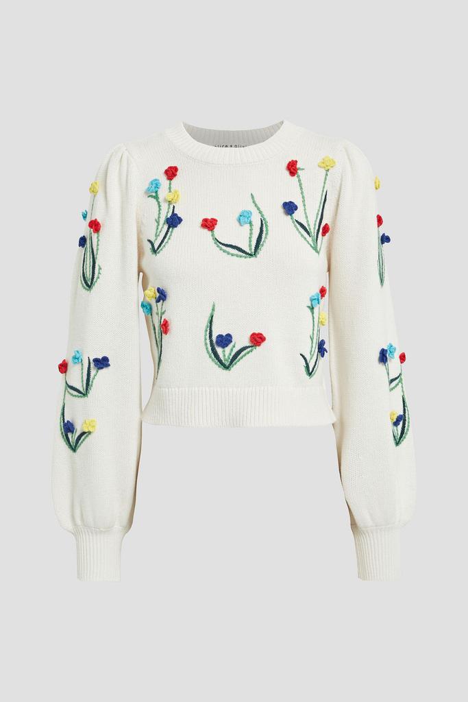 Wendell cropped embroidered knitted sweater商品第1张图片规格展示