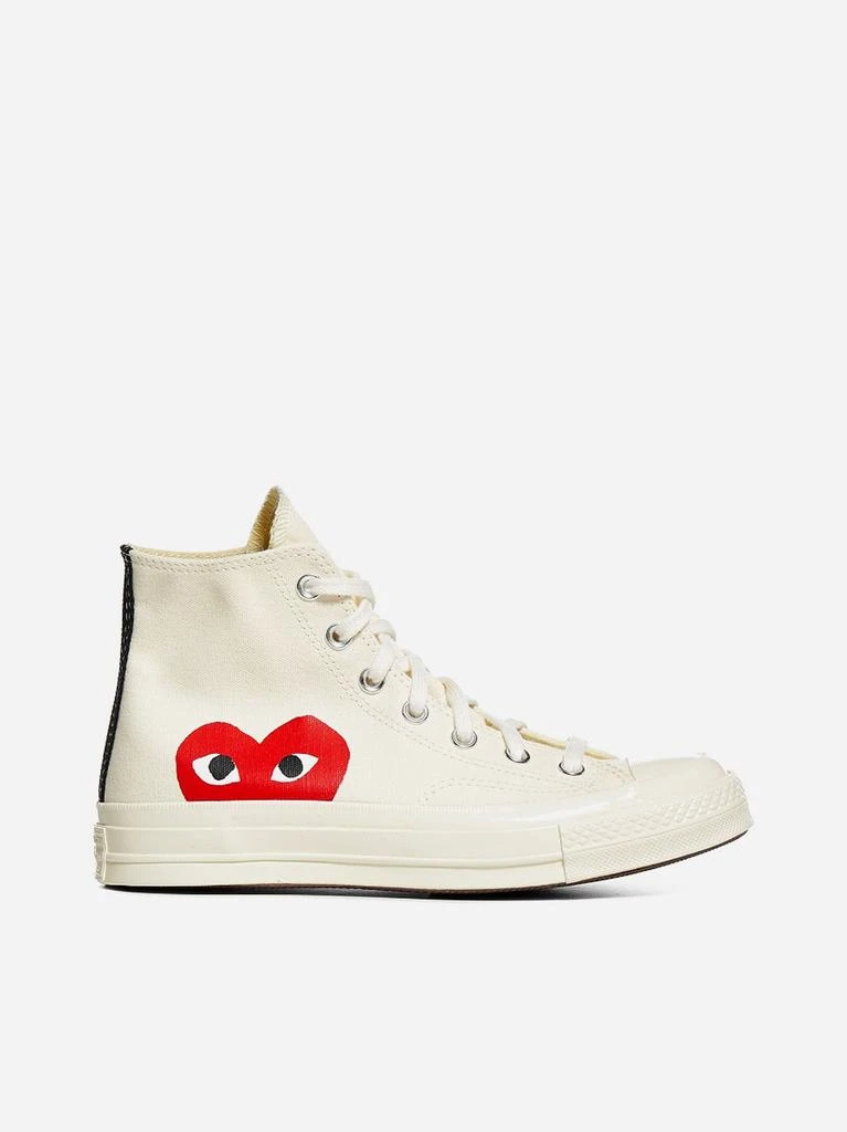 商品Comme des Garcons|男款 川久保玲 CGD 联名匡威 Chuck Taylor 高帮 帆布鞋 白色,价格¥1213,第1张图片