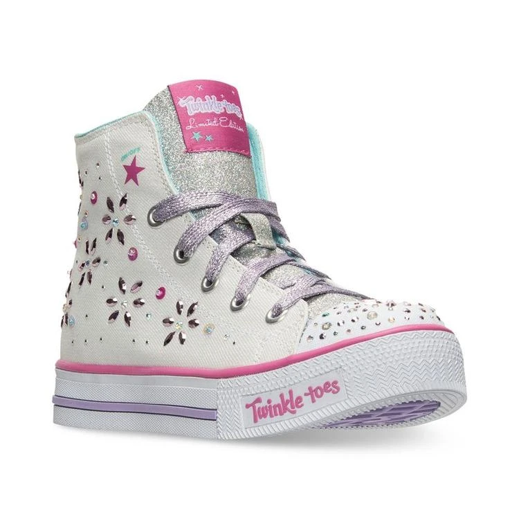 商品SKECHERS|女小童Little Girls' Twinkle Toes: Shuffles - Sparkly and Sweet High Top Sneakers from Finish Line,价格¥232,第2张图片详细描述