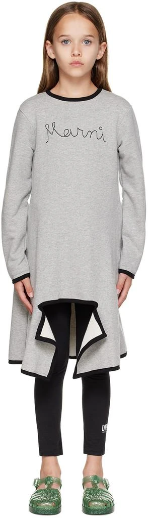商品Marni|Kids Gray Embroidered Dress,价格¥595,第1张图片