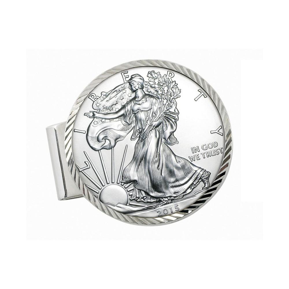 商品American Coin Treasures|Men's Sterling Silver Diamond Cut Coin Money Clip with American Silver Eagle Dollar,价格¥1985,第1张图片