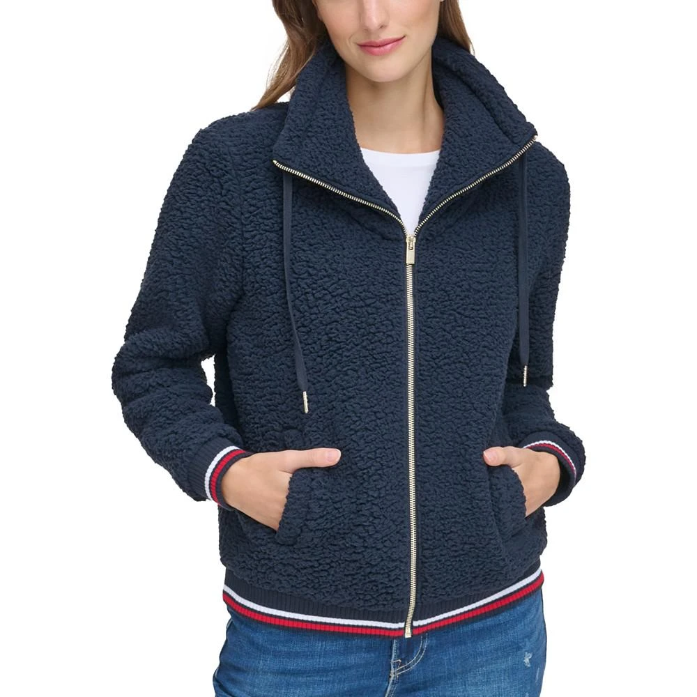 商品Tommy Hilfiger|Women's Zip-Front Fleece Bomber Jacket,价格¥808,第1张图片
