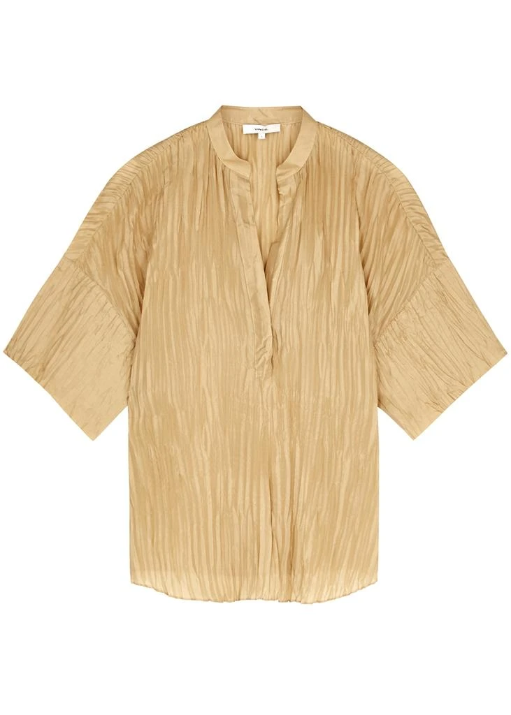 商品Vince|Gold plissé silk blouse,价格¥3334,第1张图片