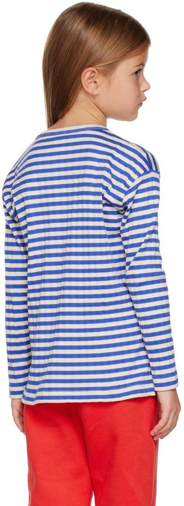 商品Tinycottons|蓝色 & 灰白色条纹儿童长袖 T 恤,价格¥296,第5张图片详细描述