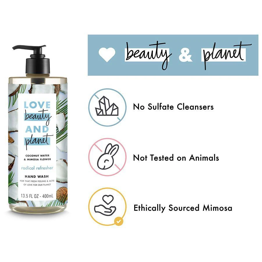 商品Love Beauty & Planet|Radical Refresher Hand Wash Coconut Water,价格¥42,第4张图片详细描述