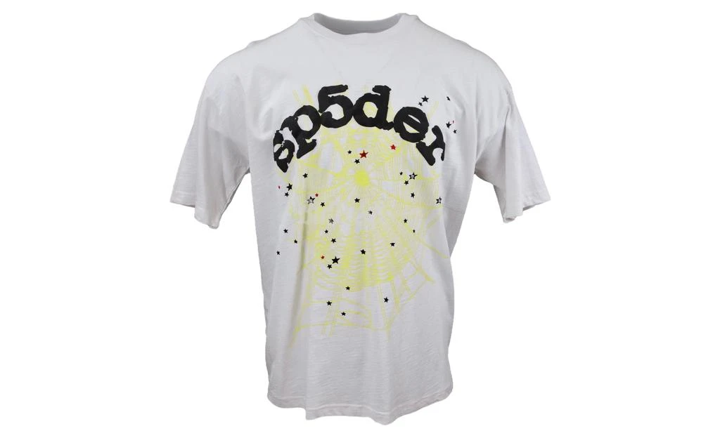 商品Spider|Sp5der Worldwide Neon Web White T-Shirt,价格¥1594,第1张图片