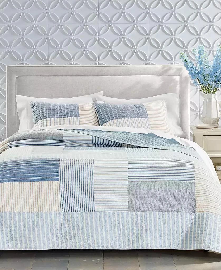 商品Charter Club|LAST ACT! Seaside Stripe Patchwork Cotton Quilt, Full/Queen, Exclusively at Macy’s,价格¥292,第1张图片