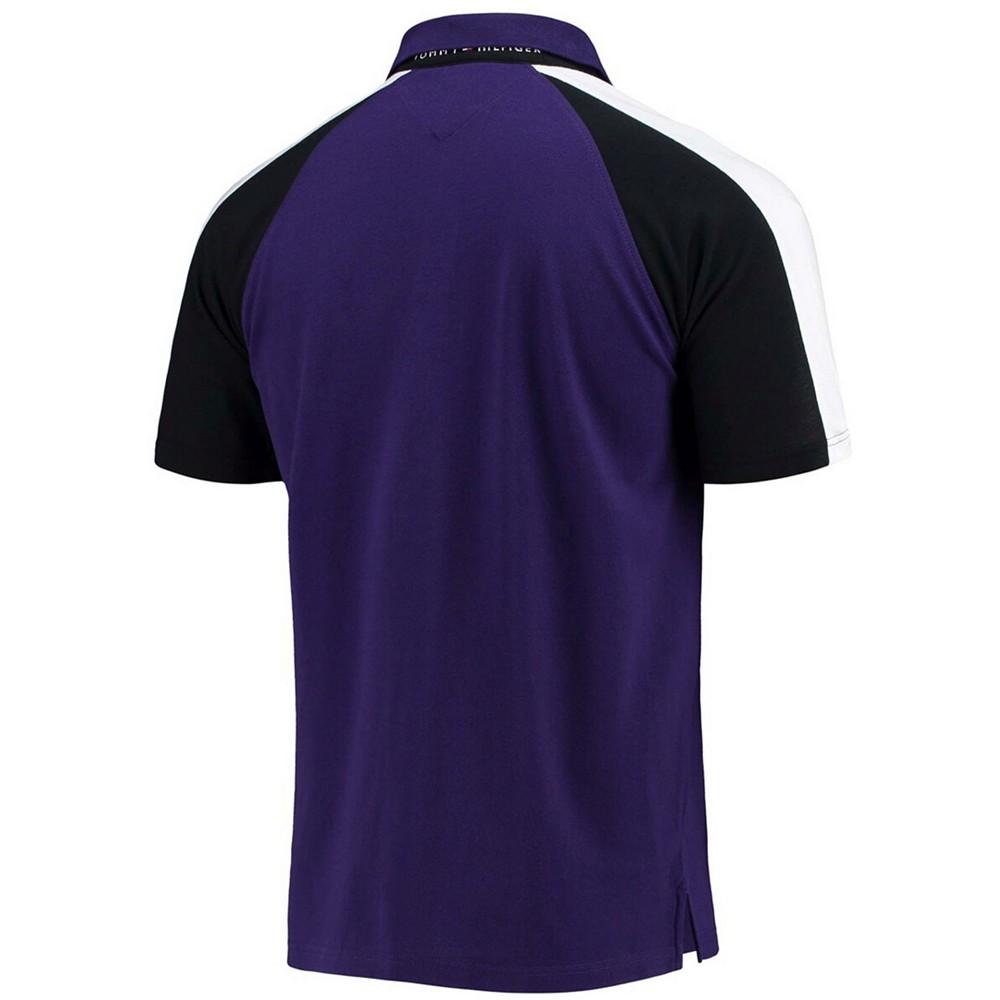Men's Purple and White Baltimore Ravens Holden Raglan Polo Shirt商品第5张图片规格展示