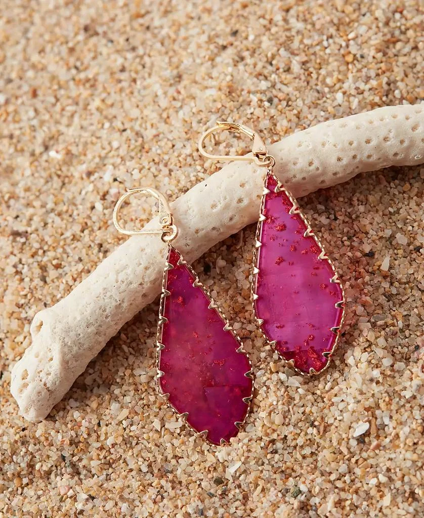 商品Lonna & Lilly|Gold-Tone Framed Flat Stone Drop Earrings,价格¥193,第3张图片详细描述