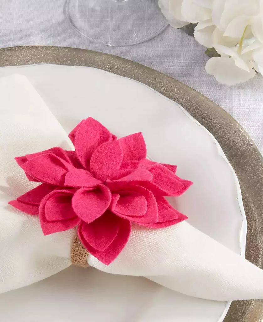 Felt Blossom Napkin Ring Set of 4,Set 商品
