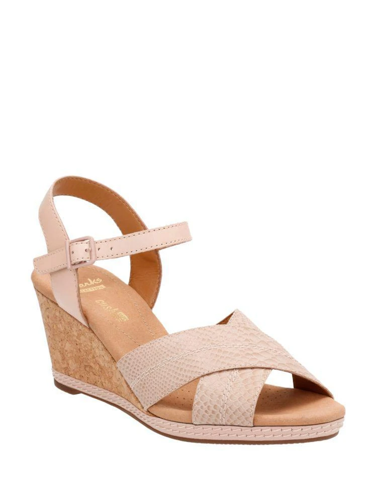 商品Clarks|Helio Swan Leather Wedge Sandals,价格¥339,第2张图片详细描述