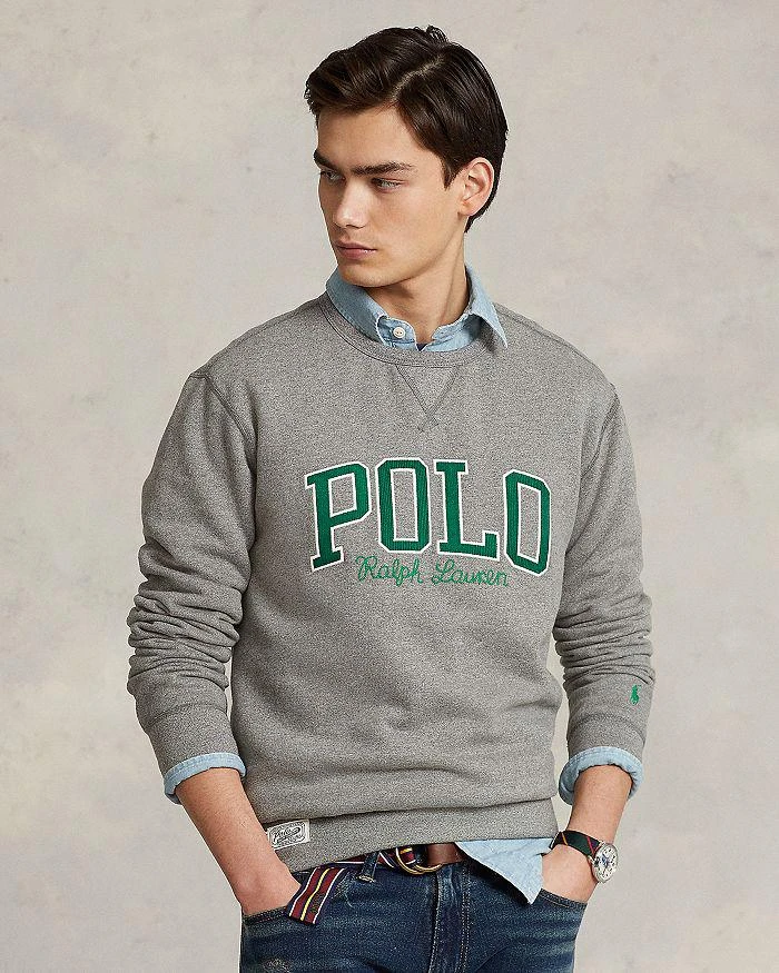 商品Ralph Lauren|Cotton Blend Fleece Logo Appliqué Regular Fit Crewneck Sweatshirt,价格¥623,第4张图片详细描述