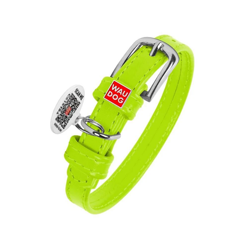 商品Waudog|Glamour genuine leather dog collar with QR passport,价格¥127,第1张图片