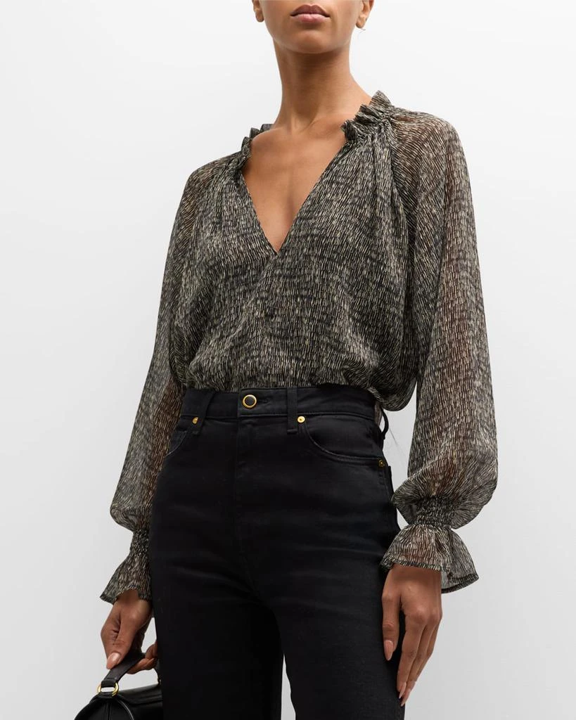 商品Finley|Candace Abstract-Print Chiffon Top,价格¥1646,第1张图片
