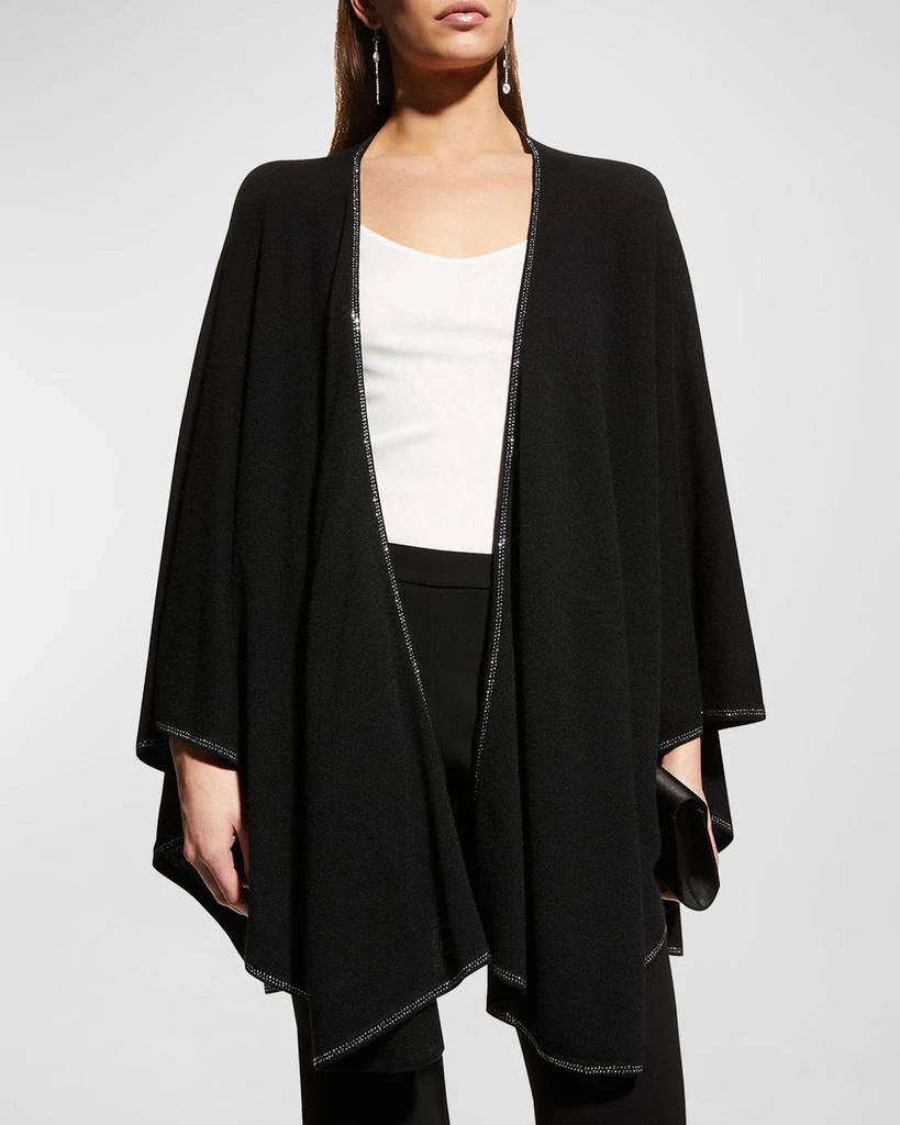 商品Sofia Cashmere|Jersey-Knit Cashmere Cape with Stone Placket,价格¥3868,第1张图片