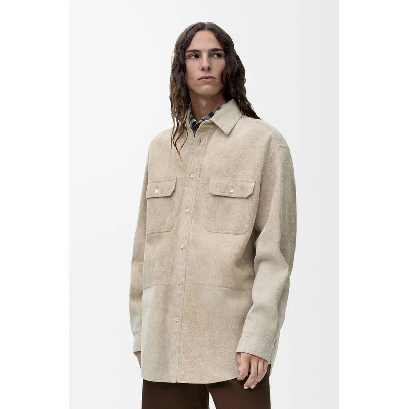 商品Loewe|【预售3-5天】LOEWE/罗意威 男士白色绒面革夹克,价格¥32059,第5张图片详细描述