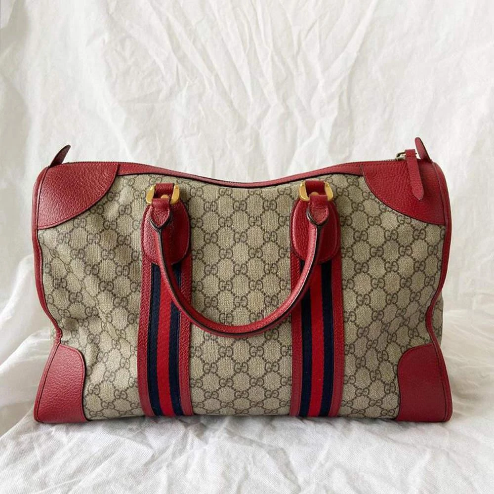 商品[二手商品] Gucci|Gucci Beige GG Canvas Web-Trimmed Neo Vintage Duffle Bag,价格¥16178,第3张图片详细描述