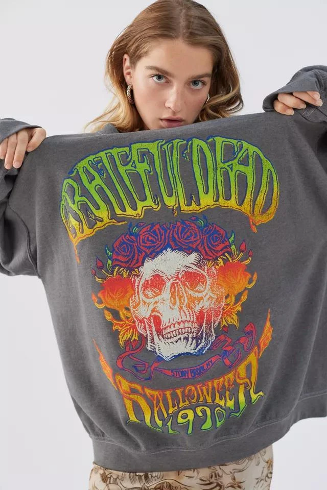 商品Urban Outfitters|Grateful Dead Skull Crew Neck Sweatshirt,价格¥302,第4张图片详细描述