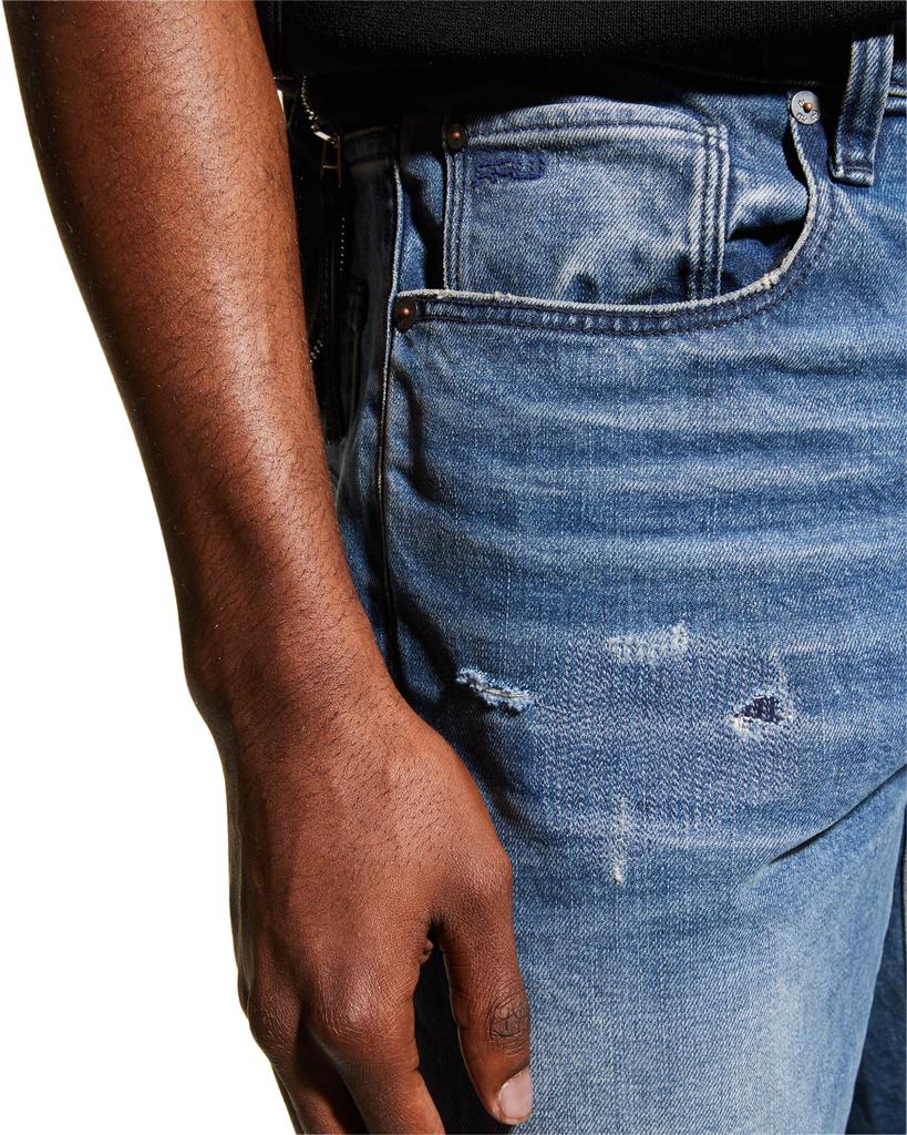 Men's 3301 Distressed Slim-Fit Jeans商品第5张图片规格展示