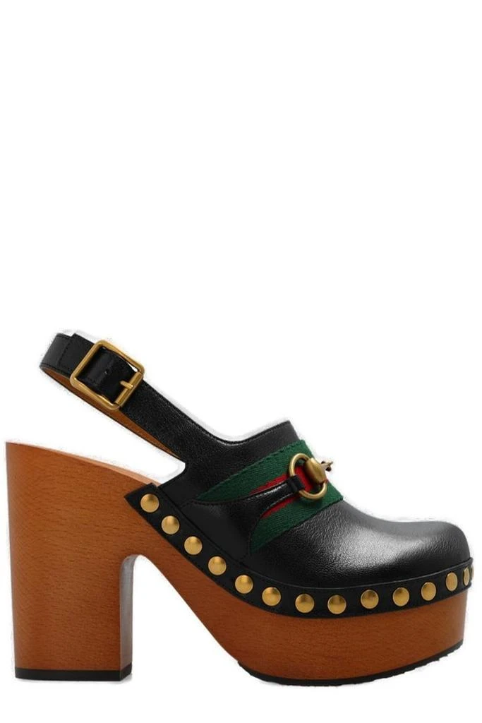 商品Gucci|Gucci Stud Embellished Heeled Clogs,价格¥6899,第1张图片