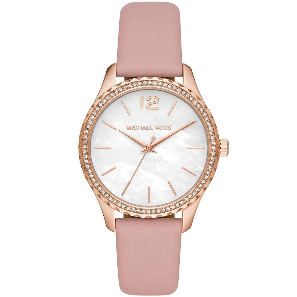 商品Michael Kors|Layton Three-Hand Powder Blush Leather Watch,价格¥1123,第1张图片