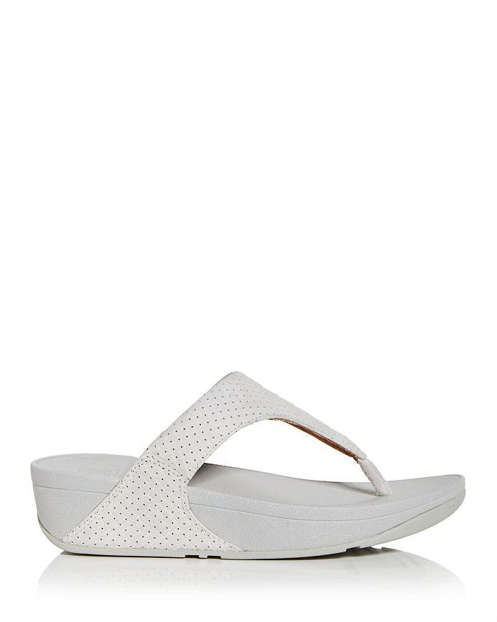 商品FitFlop|Women's Lulu Perforated Croc Embossed Thong Wedge Sandals,价格¥639,第2张图片详细描述