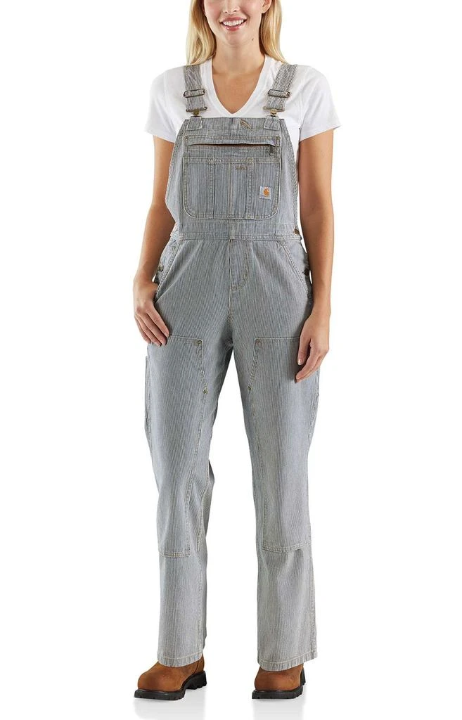 商品Carhartt|(103042) Brewster Double Front Striped Bib Overalls - Railroad Stripe,价格¥412,第1张图片
