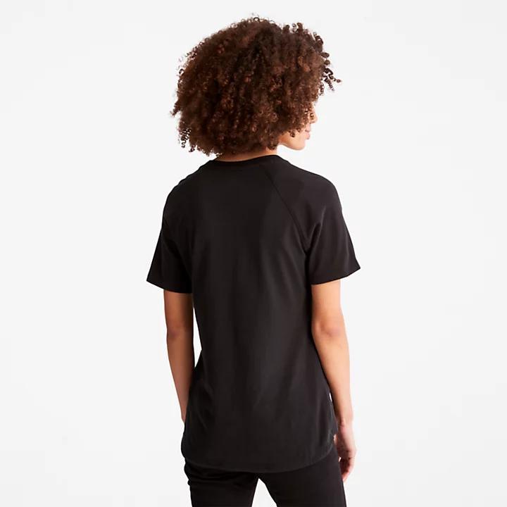 商品Timberland|Raglan-sleeve Logo T-Shirt for Women in Black,价格¥116,第4张图片详细描述